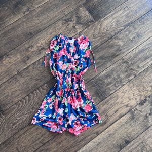 Shades of Gray Floral Romper